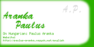 aranka paulus business card